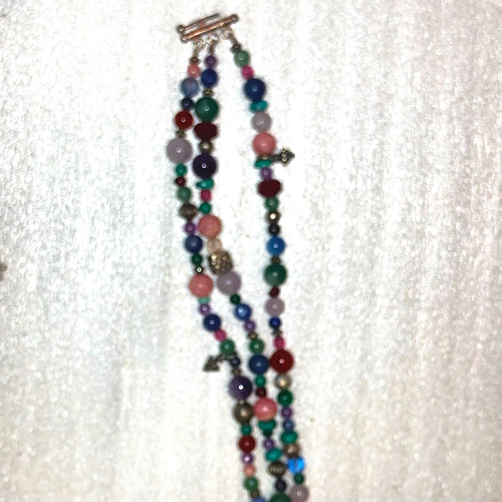Sterling silver mineral stone bracelet